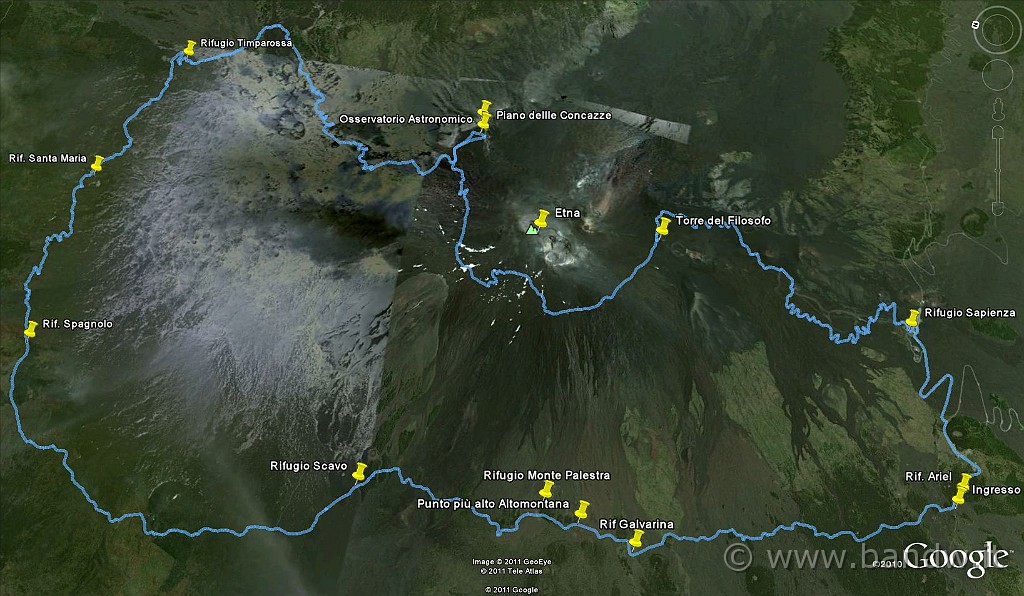 Google Earth 08082011.JPG - Giro del giorno con partenza dal cancelllo d'ingresso Filiciusa dell'Altomontana